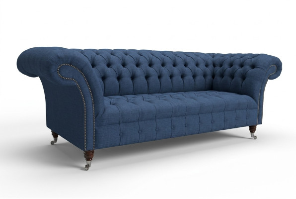 Chesterfield Canapé Couch Textile Tissu Coussin Canapés Sofas Sofa Rembourrage Velours 3 Places