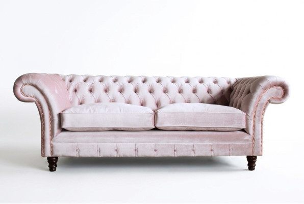 Canapé Chesterfield 3 places design canapé sofa rembourré textile trois places