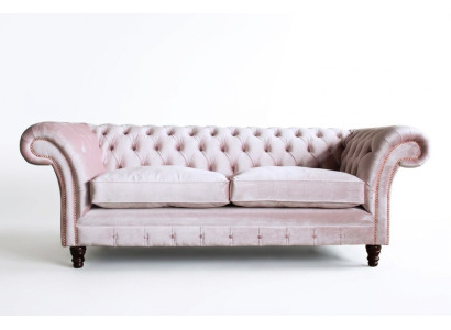 Canapé Chesterfield 3 places design canapé sofa rembourré textile trois places