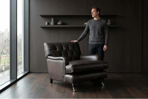 Fauteuil design Chesterfield Sofa Canapé Luxe Tissu Canapés 1 place #299