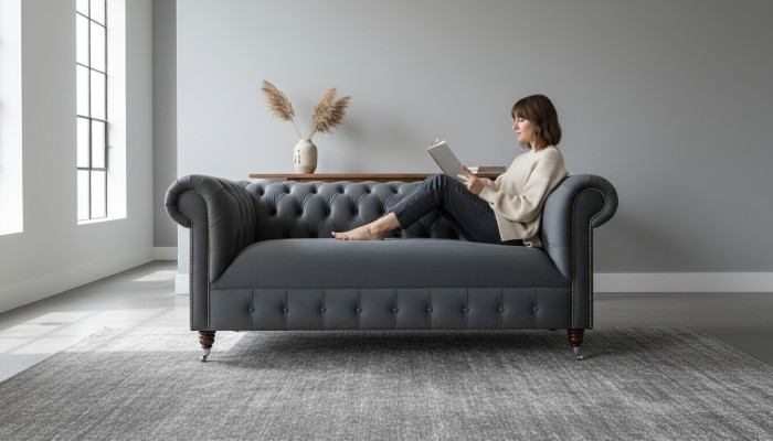Canapé classique Chesterfield pour salon, meuble canapé, siège en tissu rembourré, canapés.