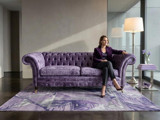 Purple Chesterfield Trois places Chesterfield Luxe Canapé 3 places
