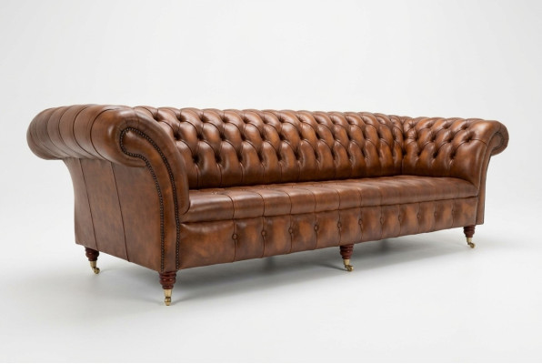 Chesterfield Canapé 4 Places Rembourré Canapé Style Moderne Canapé en Cuir Tissu Canapés en Cuir.
