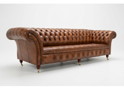 Chesterfield Canapé 4 Places Rembourré Canapé Style Moderne Canapé en Cuir Tissu Canapés en Cuir.