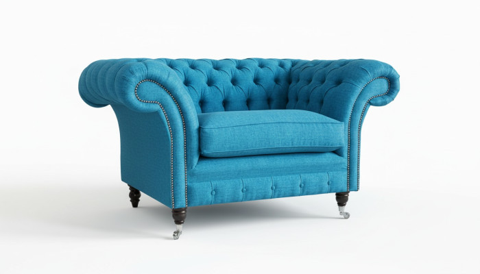 Canapé bleu sofa coussins Chesterfield sièges tissu textile cuir canapés neufs