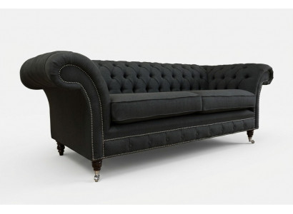 Canapé 3 places Chesterfield noir moderne de luxe