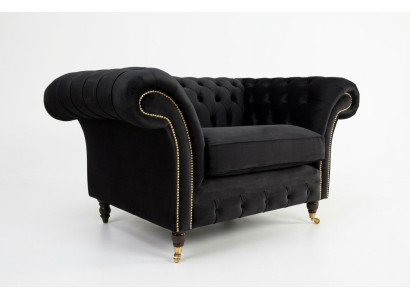 Canapé Chesterfield en tissu, fauteuil 1,5 places, canapé lounge, neuf, club.