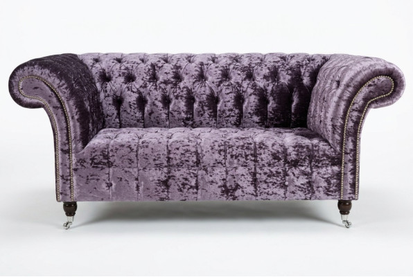 Canapé Chesterfield rembourré tissu canapés sofa ensemble de sièges repose-bras neuf 2 places