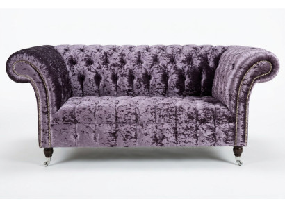 Canapé Chesterfield rembourré tissu canapés sofa ensemble de sièges repose-bras neuf 2 places