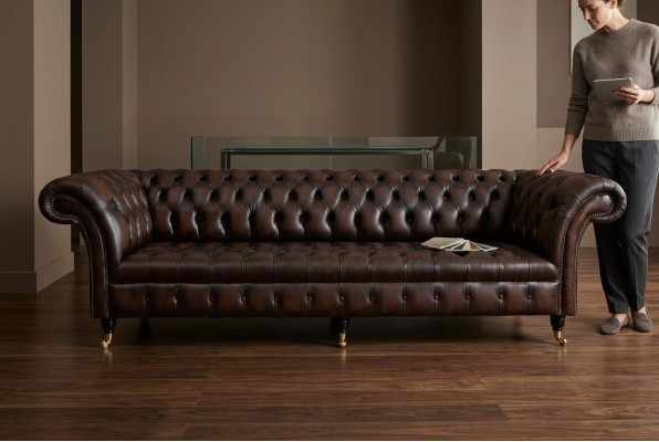 Classique Chesterfield Canapé en Cuir de Luxe Design de Sofa 4 Places neuf