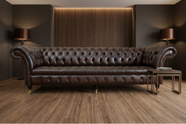 Classique Chesterfield Canapé en Cuir de Luxe Design de Sofa 4 Places neuf