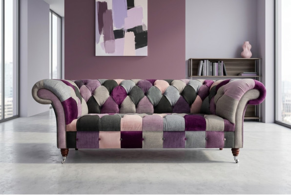 Conception canapé tissu canapé club luxueux 3 places en tissu rembourré