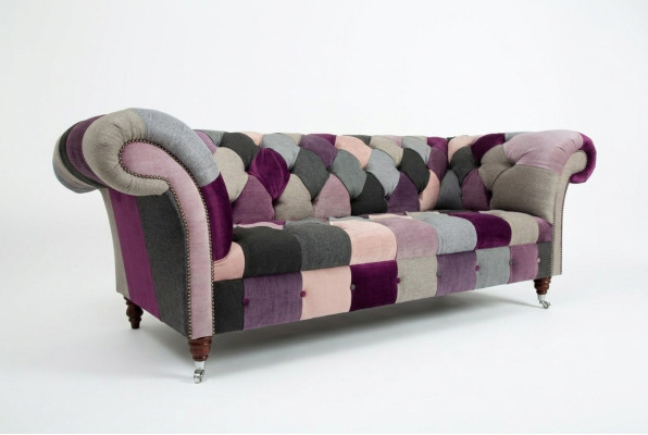 Conception canapé tissu canapé club luxueux 3 places en tissu rembourré
