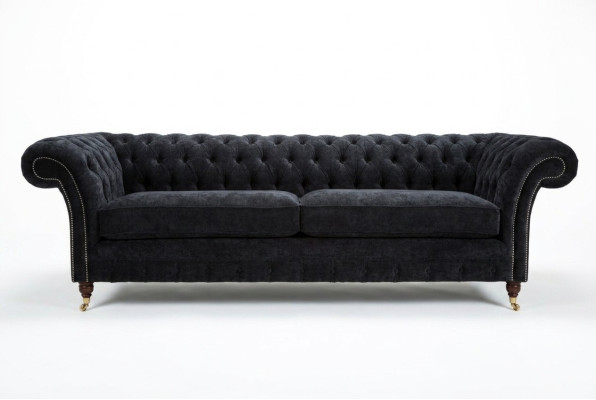 Canapé Chesterfield de haute qualité Rembourrage Canapé quatre places Tissu tissé XXL