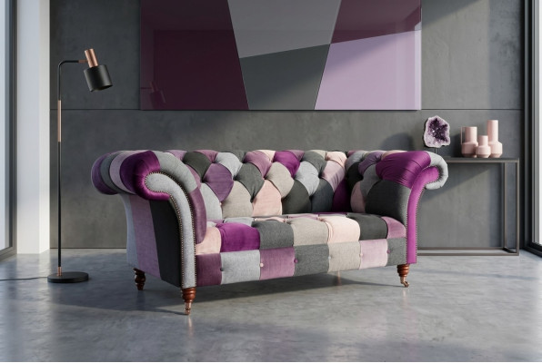Chesterfield canapé 2 places canapé textile rembourrage design canapés colorés