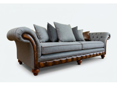 Design de canapé Chesterfield classique 4 places Rembourrage de luxe en textile Canapés