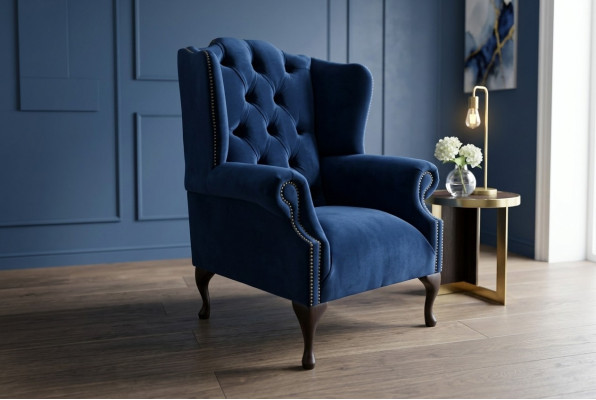 Fauteuil en velours Chesterfield Sofa Canapé Design Luxe Canapé Relax Télévision Nouveau
