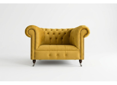 Fauteuil Design Chesterfield Sofa Canapé Rembourrage Textile de Luxe Canapés 1 Place #376
