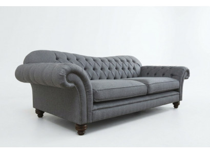 Canapé 4 places Canapé design Chesterfield Suite de sièges en cuir et tissu rembourré nouveau
