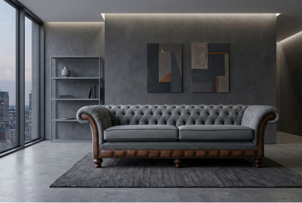 Canapé en cuir Chesterfield, canapé en tissu, canapé, canapé-lit, rembourrage du salon sur mesure