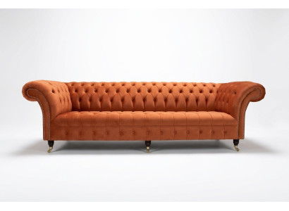 Revêtement de canapé Chesterfield en textile Canapés design Canapés en cuir de luxe 4 places 265cm.