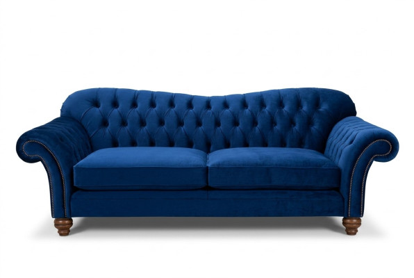 Canapé design 4 places Canapé avec revêtement en tissu bleu. Canapés classiques Chesterfield neufs