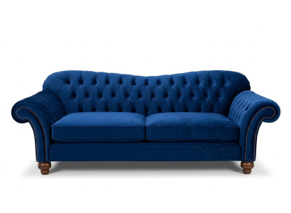 Canapé design 4 places Canapé avec revêtement en tissu bleu. Canapés classiques Chesterfield neufs