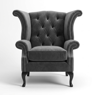 Chesterfield fauteuil canapé télé 1 place canapé textile tissu canapé rembourré