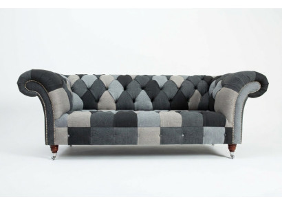 Canapé 3 places design Chesterfield Siège Suite Cuir Textile Rembourrage neuf