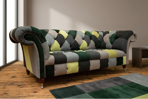 Canapé trois places Design en tissu pour canapé 3 places trois places Chesterfield nouveau