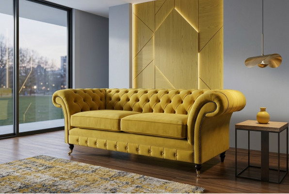 Chesterfield 3 places design canapé canapé tissu canapés canapés tissu textile nouveau