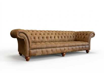 Chesterfield Canapé Marron Canapé Rembourré 4 Places Canapés Siège Suite