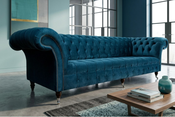Conception Chesterfield Canapé ensemble 4 places Canapé en tissu Canapé rembourré Canapés 265cm