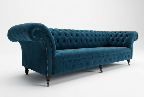 Conception Chesterfield Canapé ensemble 4 places Canapé en tissu Canapé rembourré Canapés 265cm