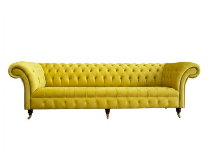 Canapé design 4 places Tissu d'ameublement de luxe classique Canapés Chesterfield Canapé