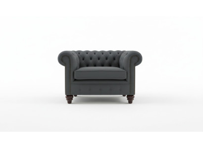 Fauteuil design Chesterfield canapé rembourré en textile de luxe 1 place fauteuil individuel