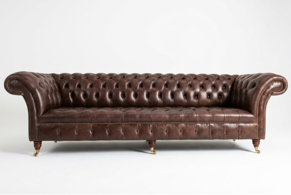 Canapé 4 places Canapé design Chesterfield Revêtement Siège Suite Cuir Textile neuf