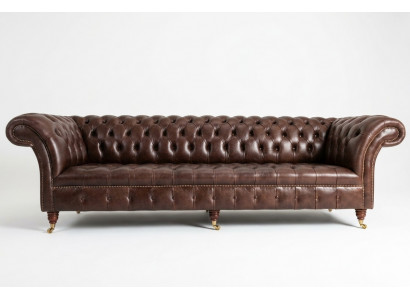 Canapé 4 places Canapé design Chesterfield Revêtement Siège Suite Cuir Textile neuf