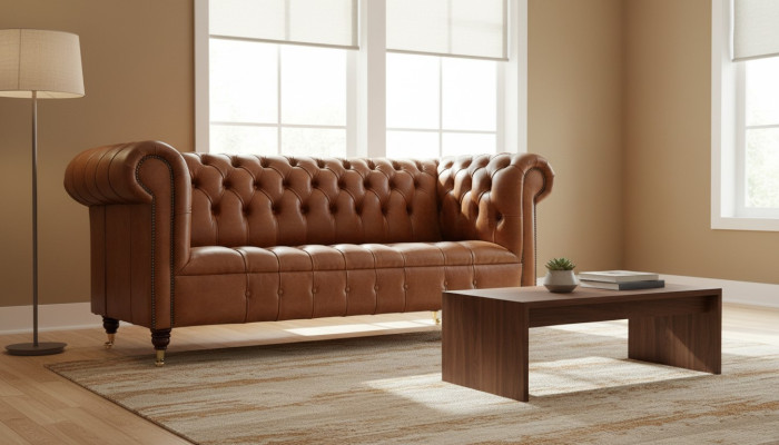 Chesterfield canapé trois places couchage sofa design canapés sofa en cuir neuf