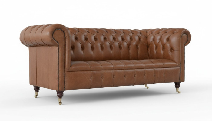 Chesterfield canapé trois places couchage sofa design canapés sofa en cuir neuf