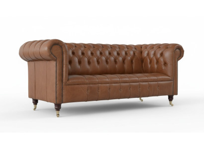 Chesterfield canapé trois places couchage sofa design canapés sofa en cuir neuf