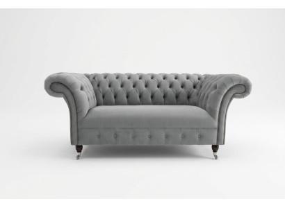 Chesterfield Luxus canapé 2 places canapé rembourré en tissu textile ensemble neuf