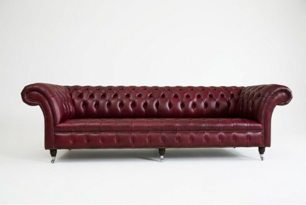Canapé Chesterfield design 4 places en tissu classique et luxueux