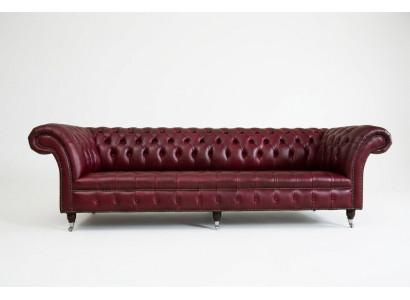 Canapé Chesterfield design 4 places en tissu classique et luxueux