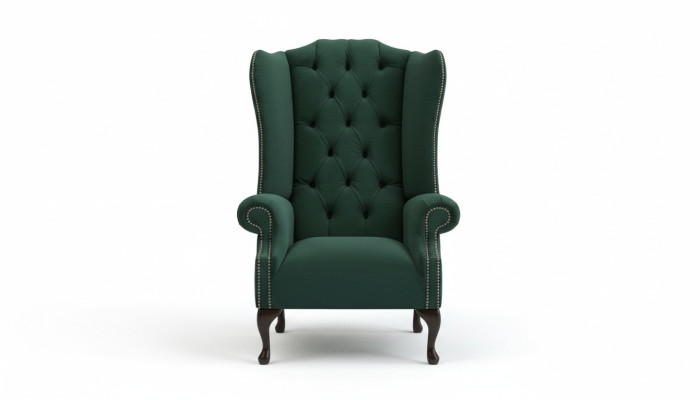 Fauteuil à oreilles Chesterfield 1 place canapé coussin sofa relax tissu télévision.