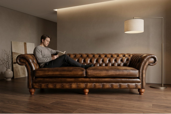 Canapé Chesterfield 4 places Salon Canapé Canapés Rembourrage Canapés neufs XXL Grand
