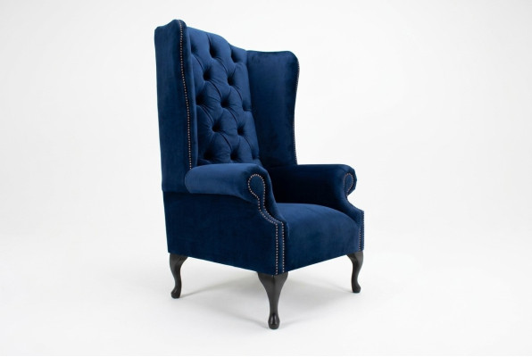Chesterfield fauteuil à oreilles fauteuil canapé relax rembourré designer canapés bleu royal