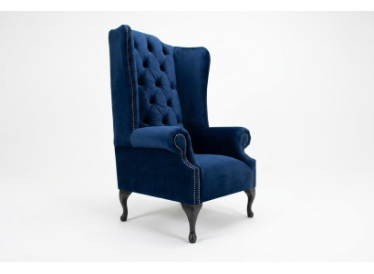 Chesterfield fauteuil à oreilles fauteuil canapé relax rembourré designer canapés bleu royal