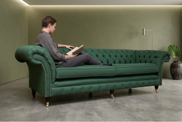 Bouton Canapé Chesterfield Canapés 4 places Canapé Tissu d'ameublement Salon Meubles