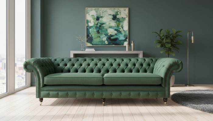 Bouton Canapé Chesterfield Canapés 4 places Canapé Tissu d'ameublement Salon Meubles